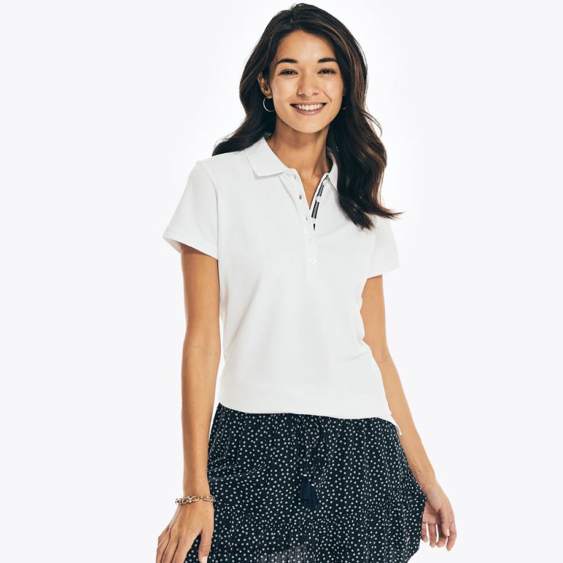 Nautica 5-Button Polo L6J4L732 Bright White Women