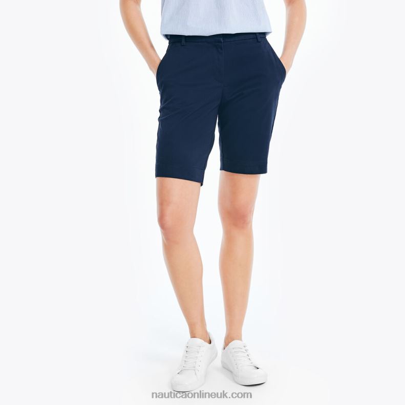 Nautica 10" Stretch-Twill Short L6J4L743 Stellar Blue Heather Women