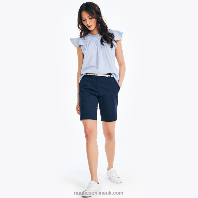 Nautica 10\" Stretch-Twill Short L6J4L743 Stellar Blue Heather Women