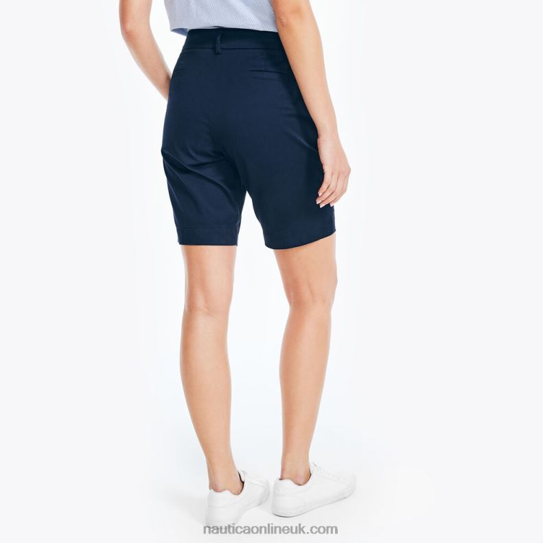 Nautica 10\" Stretch-Twill Short L6J4L743 Stellar Blue Heather Women