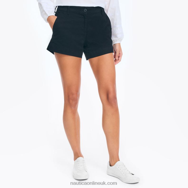 Nautica 4" Stretch-Twill Short L6J4L733 True Black Women