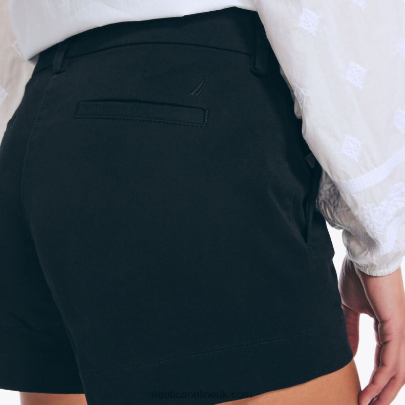 Nautica 4\" Stretch-Twill Short L6J4L733 True Black Women