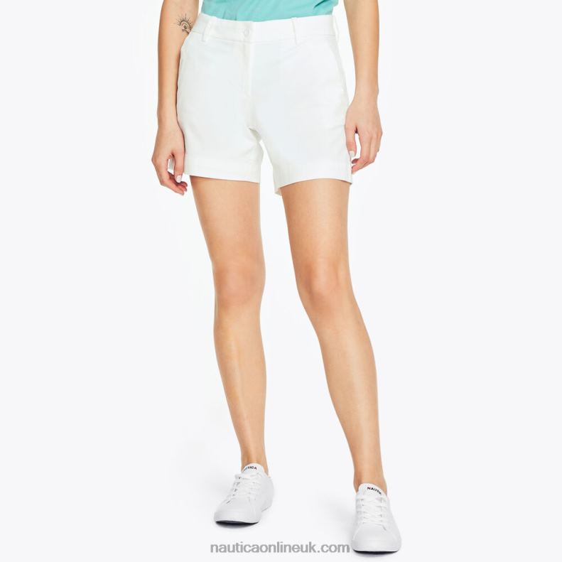 Nautica 6" Stretch-Twill Short L6J4L745 Bright White Women