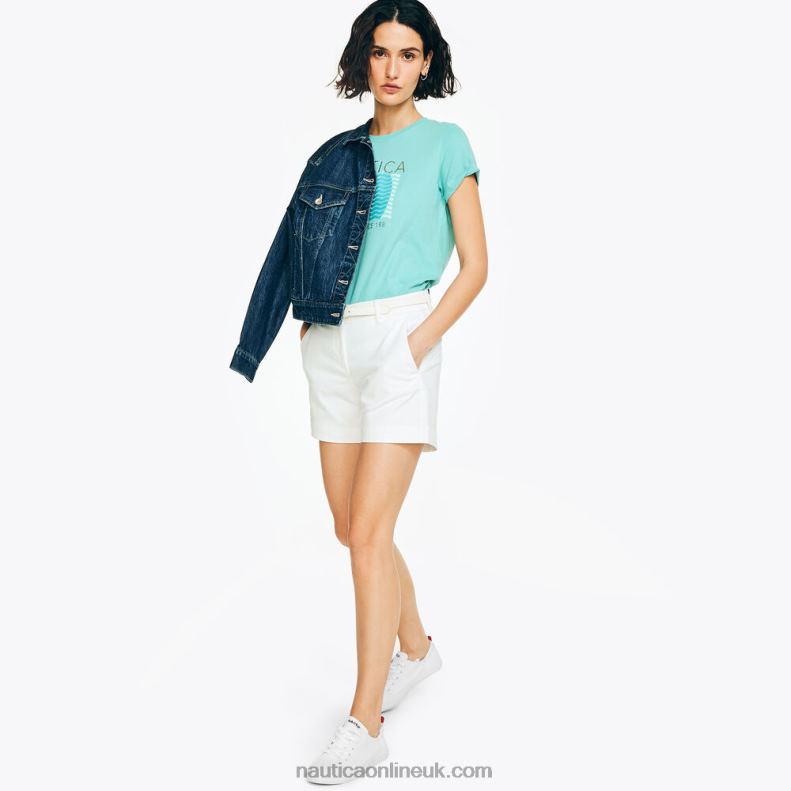 Nautica 6\" Stretch-Twill Short L6J4L745 Bright White Women