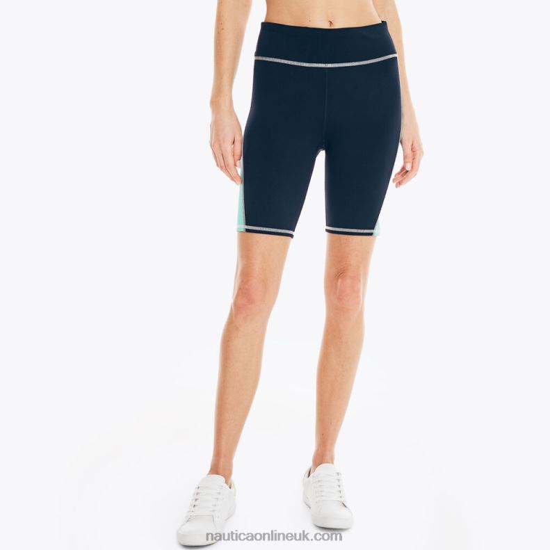 Nautica Colorblock Performance Biker Short L6J4L1028 Navy Women