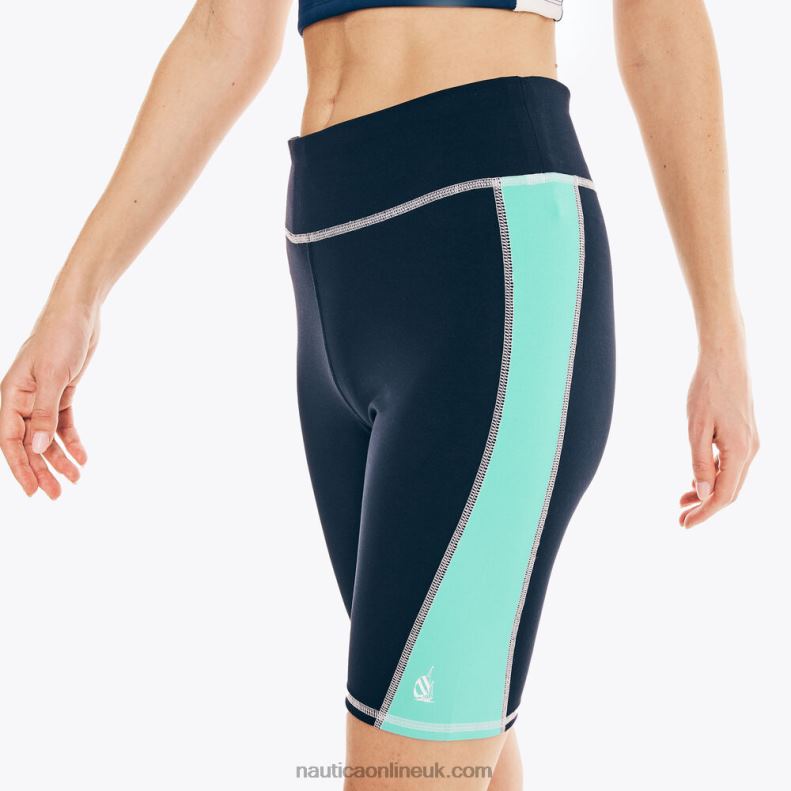 Nautica Colorblock Performance Biker Short L6J4L1028 Navy Women