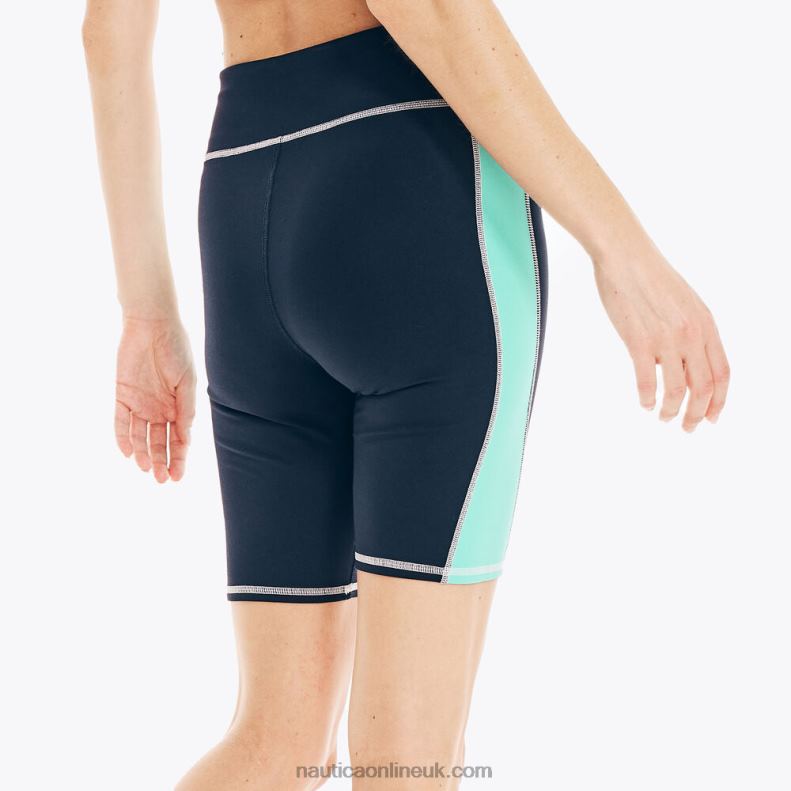 Nautica Colorblock Performance Biker Short L6J4L1028 Navy Women