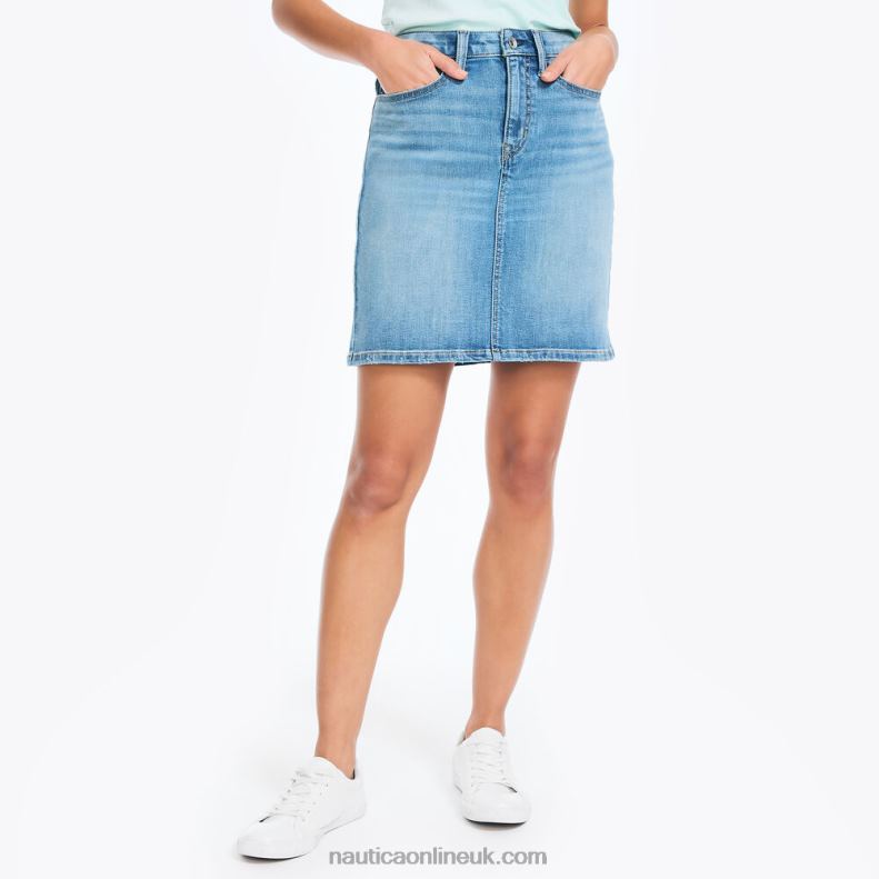 Nautica Jeans Co. True Flex Soft Denim Skirt L6J4L978 Navy Women