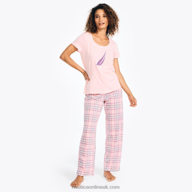 Nautica Printed Pajama Pant Set L6J4L782 Mauve Glow Women