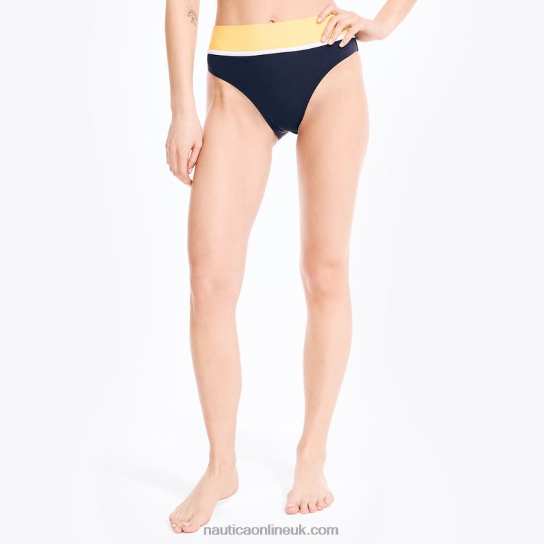 Nautica Colorblock Fold-Over Swim Brief L6J4L835 Buoy Yellow Women