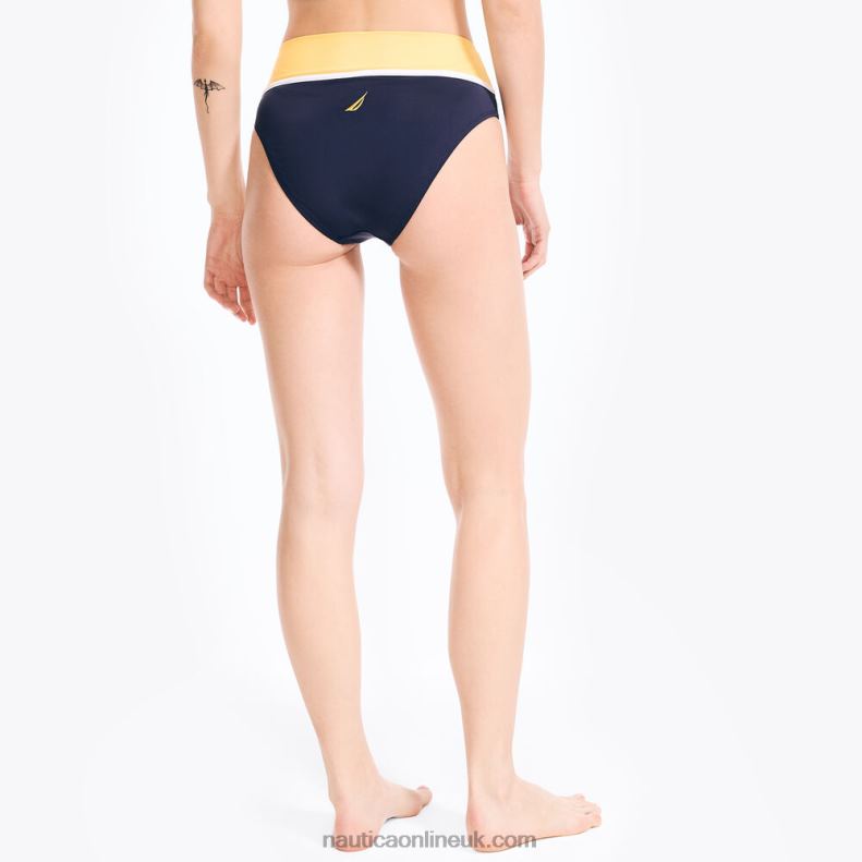 Nautica Colorblock Fold-Over Swim Brief L6J4L835 Buoy Yellow Women