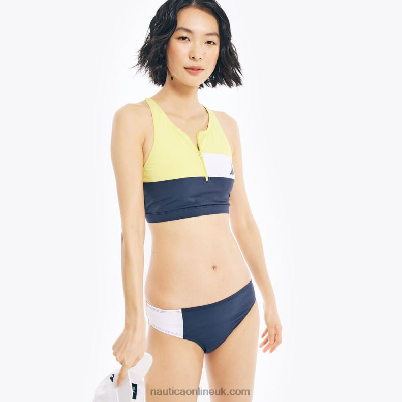 Nautica Colorblock Hipster Swim Brief L6J4L1014 Blazing Yellow Women