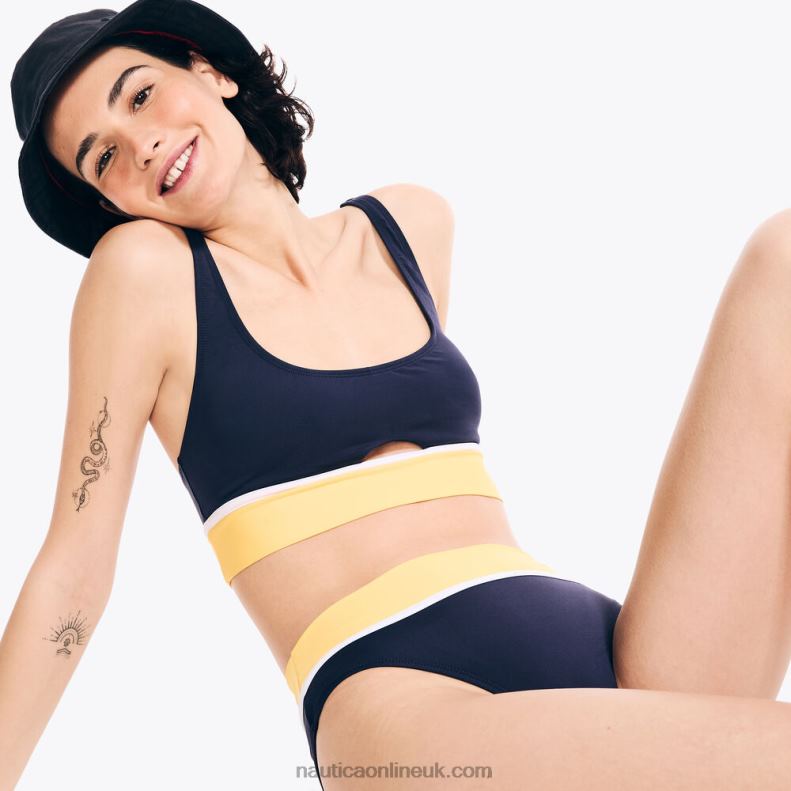 Nautica Colorblock Swim Top L6J4L874 Buoy Yellow Women