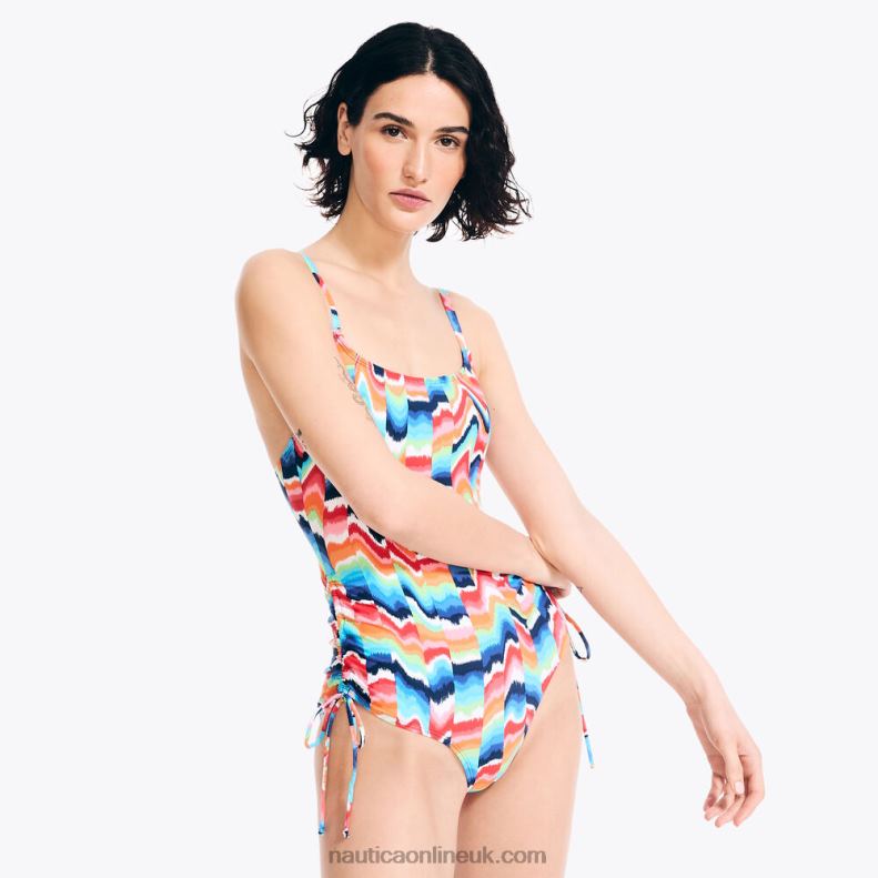 Nautica Printed One-Piece Swim L6J4L942 Stellar Blue Heather Women