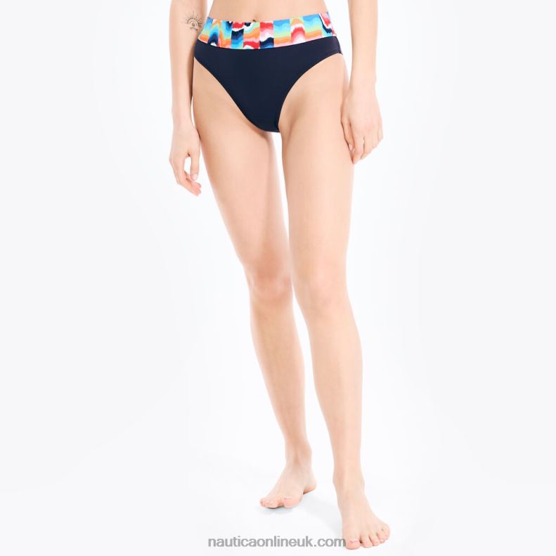 Nautica Printed Swim Brief L6J4L887 Stellar Blue Heather Women