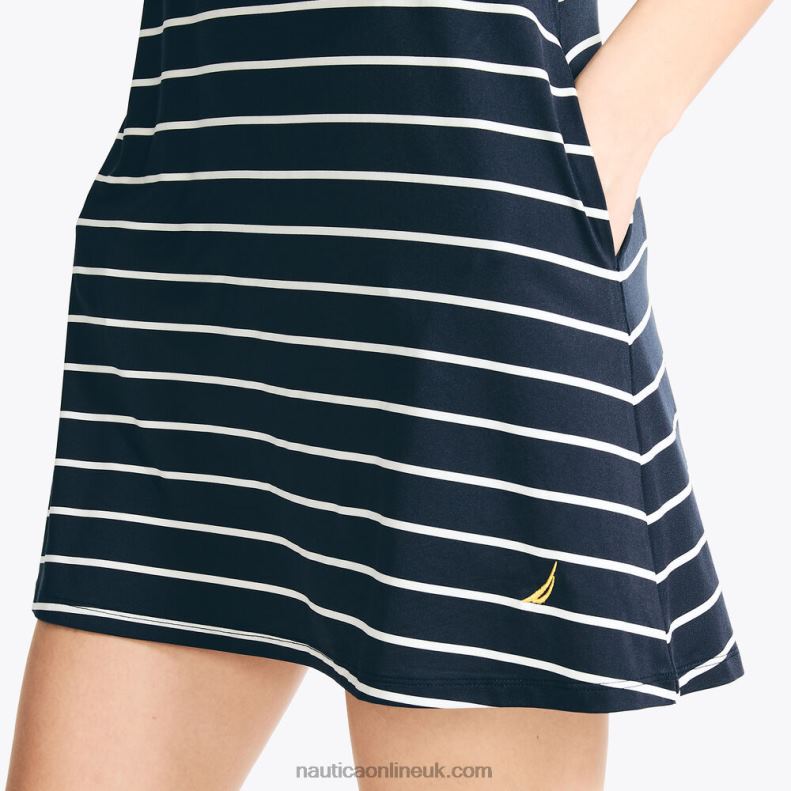 Nautica Striped Cover-Up Dress L6J4L839 Stellar Blue Heather Women