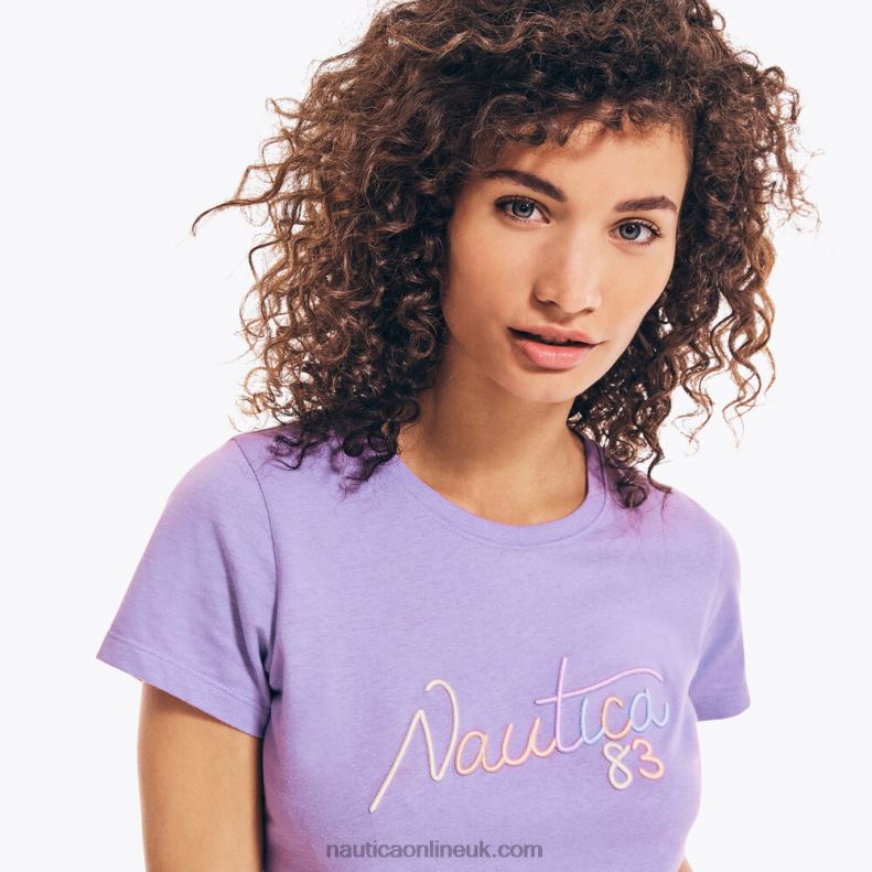 Nautica Embroidered 83 Graphic T-Shirt L6J4L803 Ocean Violet Women