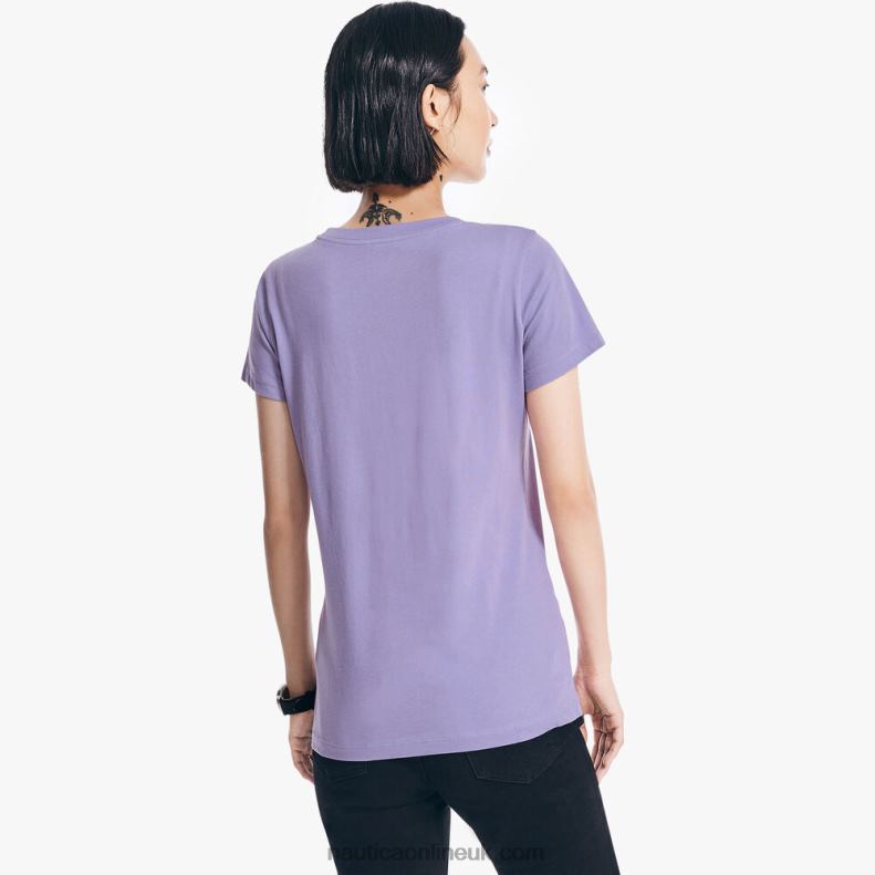 Nautica Glitter Sailboat Graphic T-Shirt L6J4L995 Ocean Violet Women