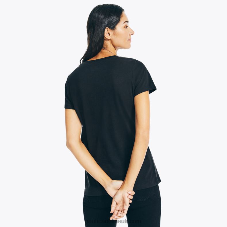 Nautica Heart Puff Graphic T-Shirt L6J4L749 True Black Women