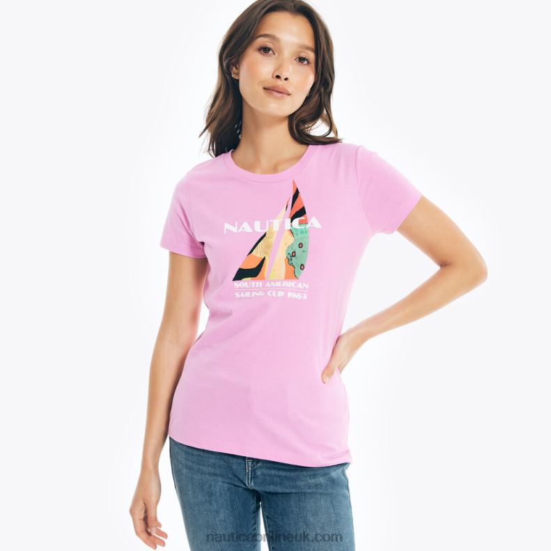 Nautica J-Class Logo Graphic T-Shirt L6J4L808 Electric Purple Women