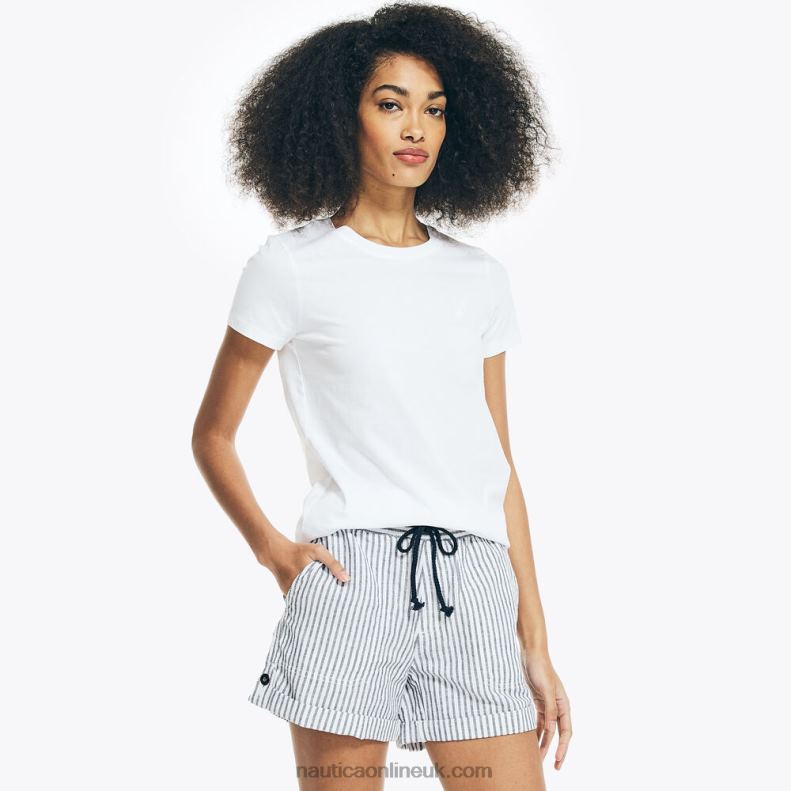 Nautica Solid Crewneck T-Shirt L6J4L742 Bright White Women