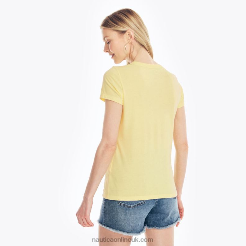 Nautica Sustainably Crafted Embroidered Floral Logo Graphic T-Shirt L6J4L780 Sunshine Women