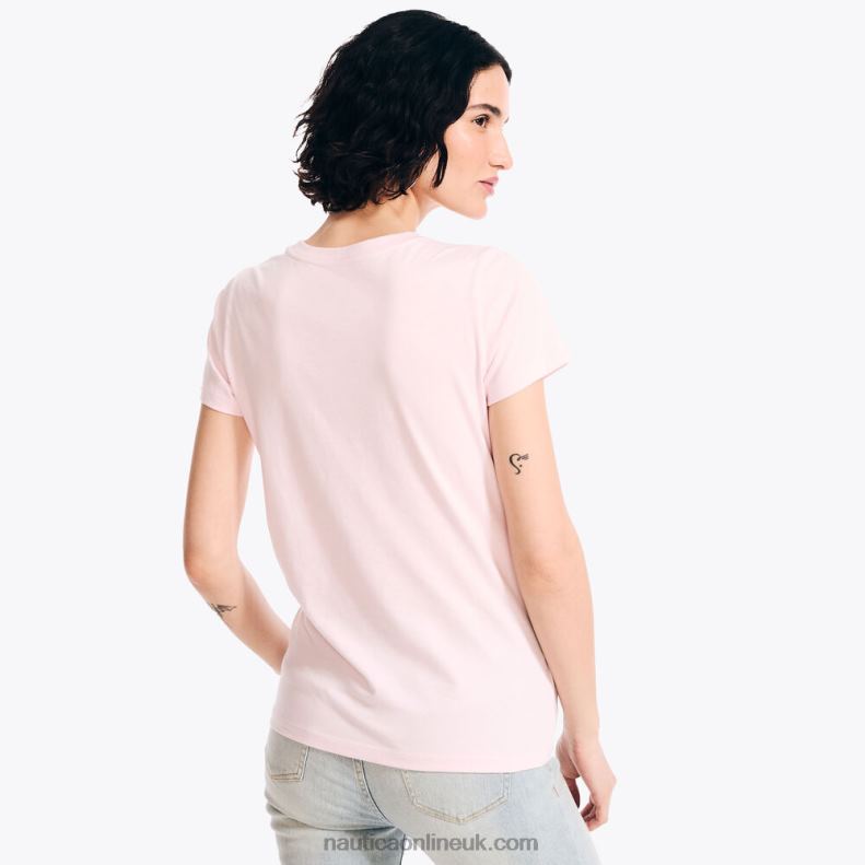 Nautica Sustainably Crafted Floral Foil Logo Graphic T-Shirt L6J4L921 Crimson Women