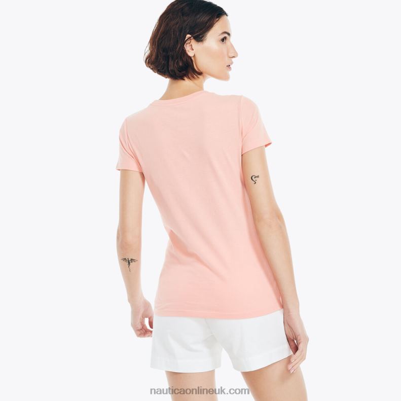 Nautica Sustainably Crafted Foil Floral J-Class Graphic T-Shirt L6J4L754 Orange Poppy Women