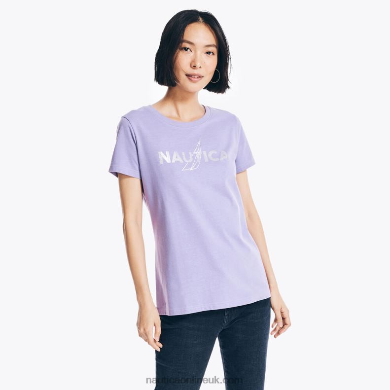 Nautica Sustainably Crafted Foil J-Class Graphic T-Shirt L6J4L1010 Ocean Violet Women