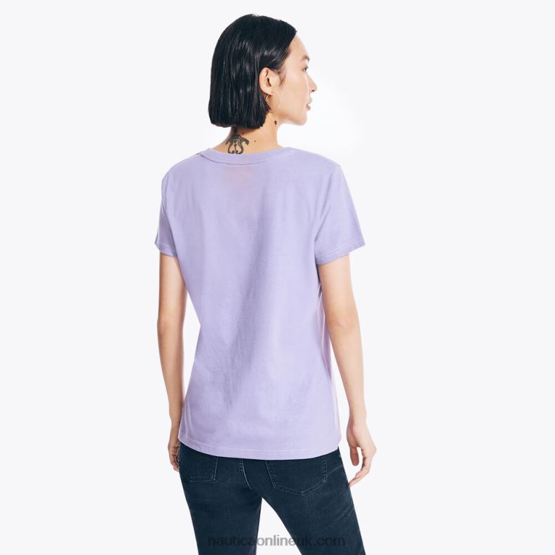 Nautica Sustainably Crafted Foil J-Class Graphic T-Shirt L6J4L1010 Ocean Violet Women