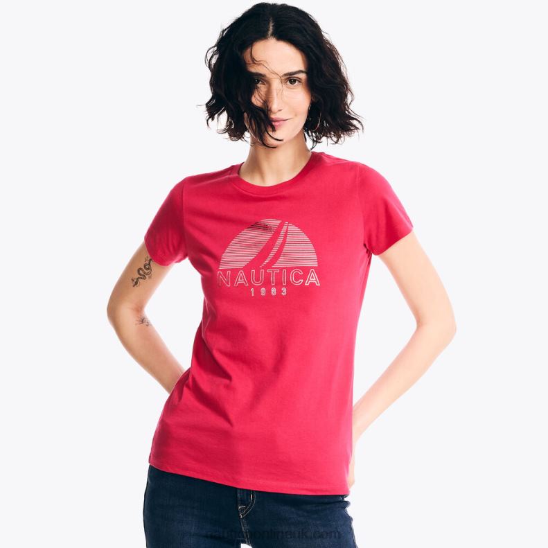 Nautica Sustainably Crafted Foil Logo Graphic T-Shirt L6J4L954 Sailor Red Women