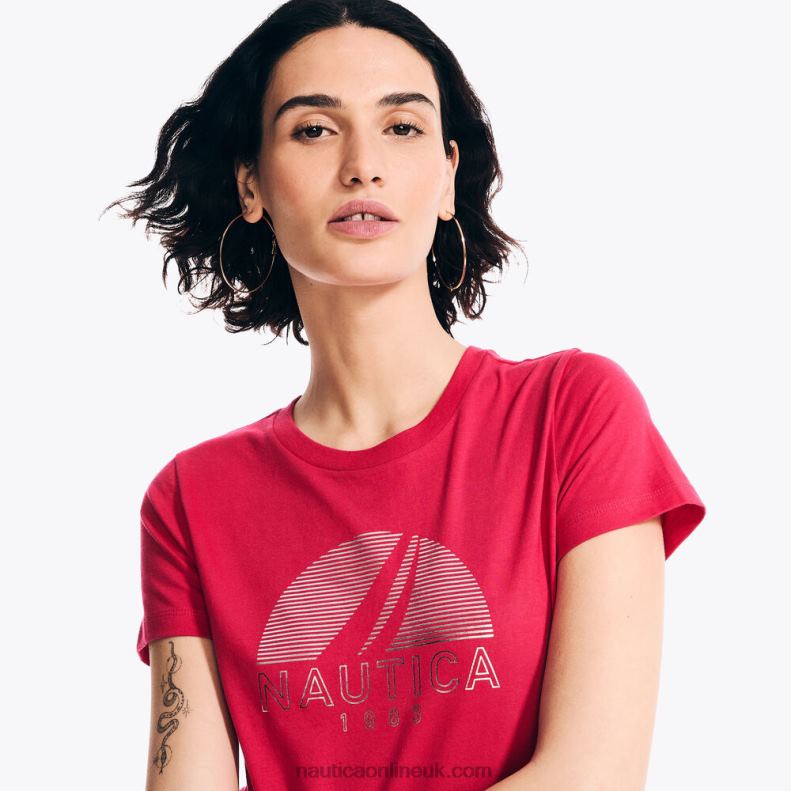 Nautica Sustainably Crafted Foil Logo Graphic T-Shirt L6J4L954 Sailor Red Women