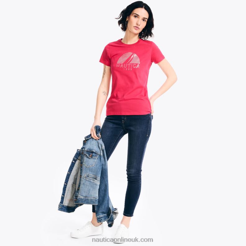 Nautica Sustainably Crafted Foil Logo Graphic T-Shirt L6J4L954 Sailor Red Women