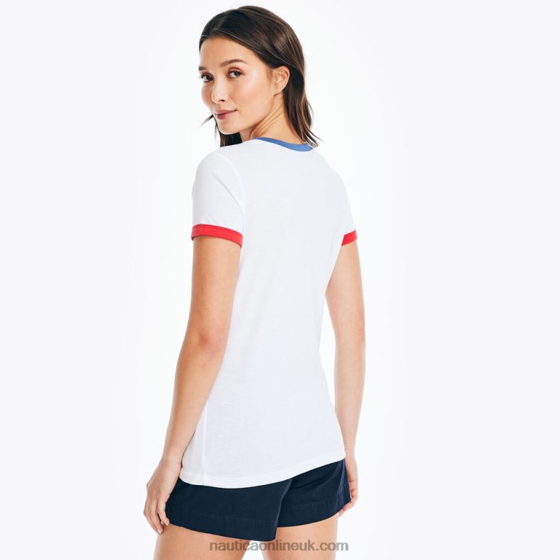 Nautica Sustainably Crafted Foil Sailing Graphic T-Shirt L6J4L943 Bright White Women