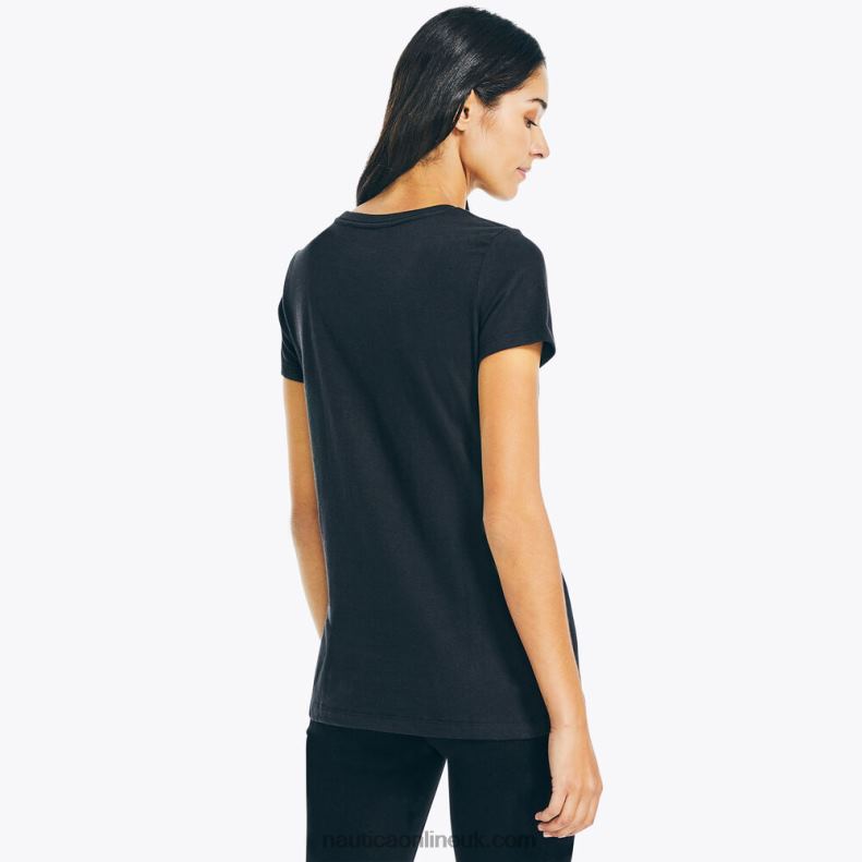 Nautica Sustainably Crafted Glitter Graphic T-Shirt L6J4L769 True Black Women