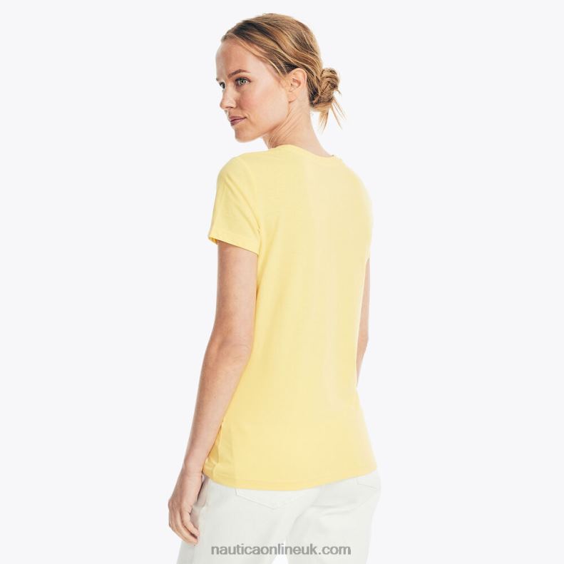 Nautica Sustainably Crafted Heritage Foil Logo Graphic T-Shirt L6J4L811 Soft Yellow Women
