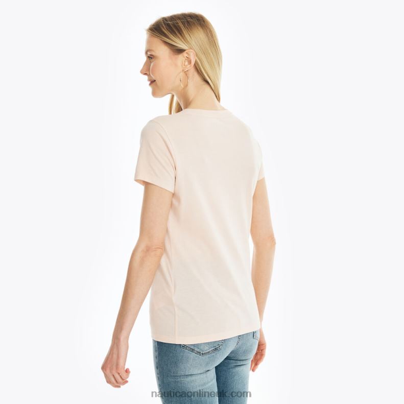 Nautica Sustainably Crafted Heritage Foil Logo T-Shirt L6J4L937 Bow Burgundy Women