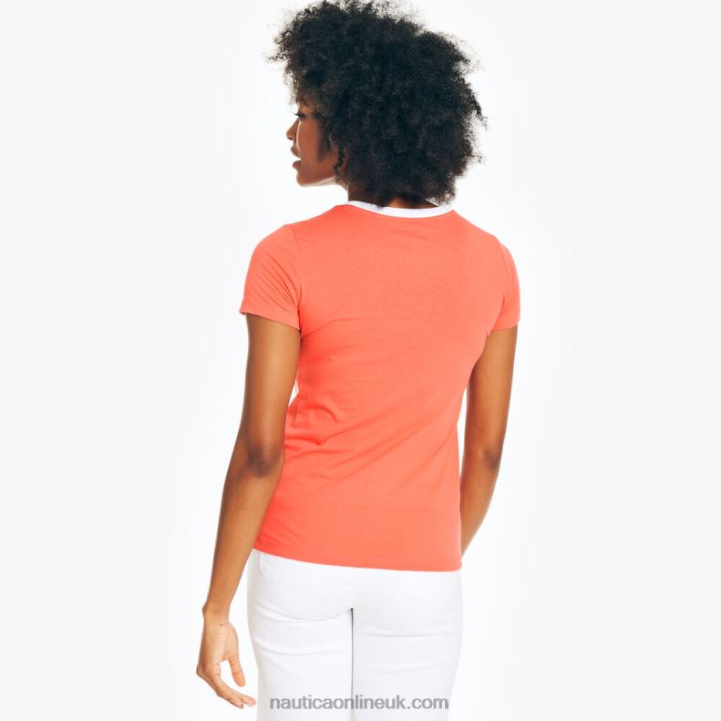 Nautica Sustainably Crafted Heritage Sailing Graphic T-Shirt L6J4L955 Tomato Women