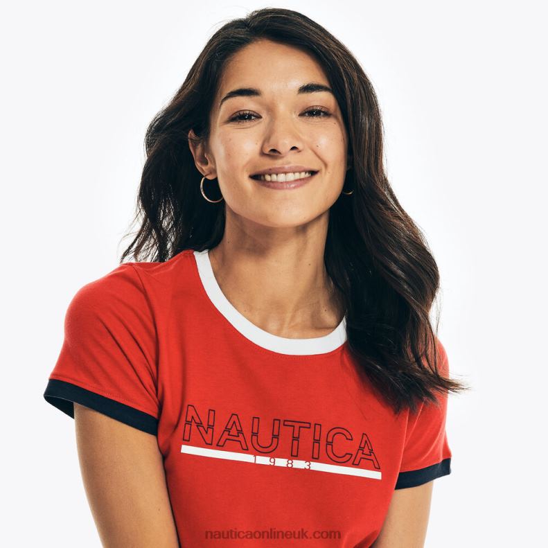 Nautica Sustainably Crafted Logo Graphic T-Shirt L6J4L932 Tomales Red Women