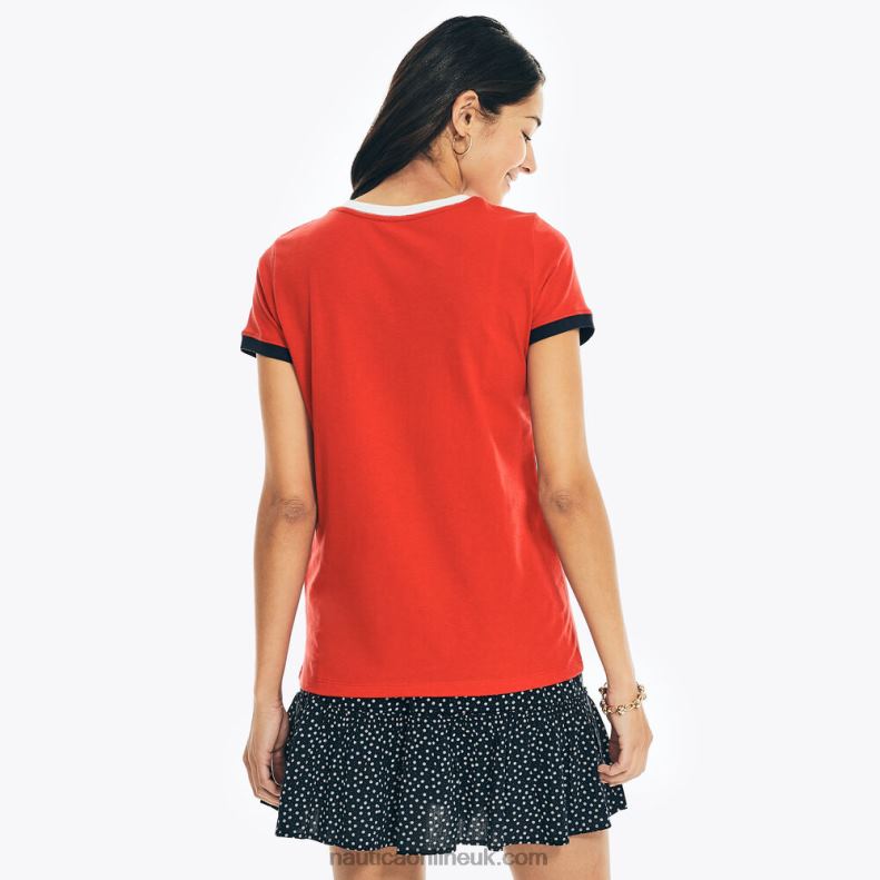 Nautica Sustainably Crafted Logo Graphic T-Shirt L6J4L932 Tomales Red Women