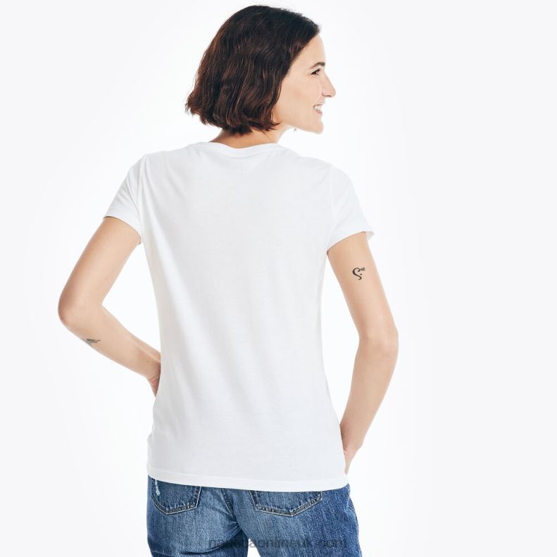 Nautica Sustainably Crafted Ocean Vibes Graphic T-Shirt L6J4L768 Bright White Women