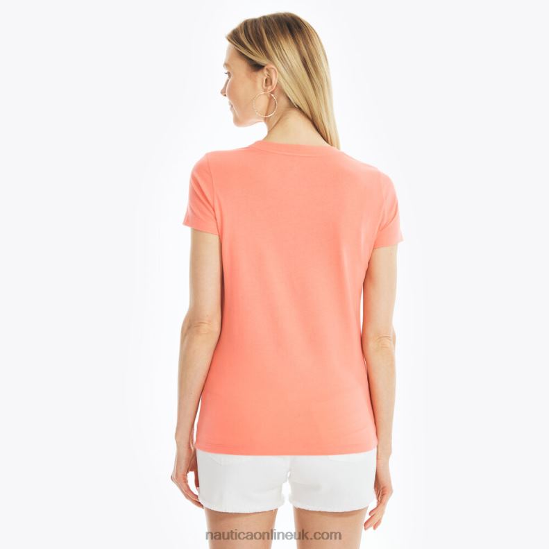 Nautica Sustainably Crafted Sailboat Graphic T-Shirt L6J4L946 Sugar Coral Women
