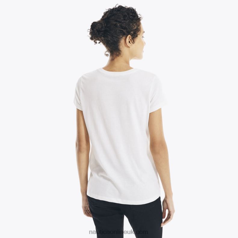 Nautica Sustainably Crafted Sequin J-Class T-Shirt L6J4L1044 Marshmallow Women