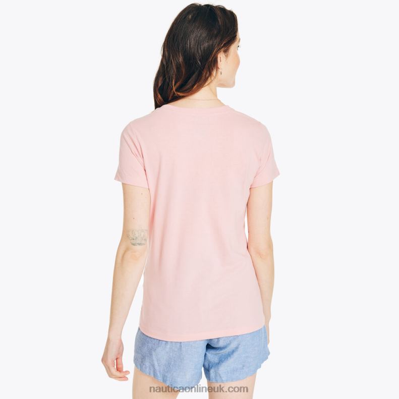 Nautica Sustainably Crafted Vintage Sailing Graphic T-Shirt L6J4L875 Prism Pink Women