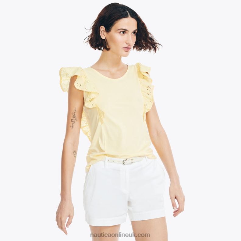 Nautica Eyelet Top L6J4L757 Soft Yellow Women