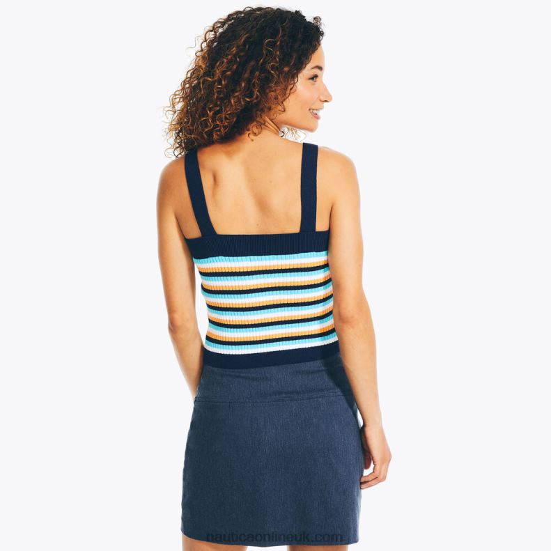 Nautica Sustainably Crafted Striped Sweater Tank Top L6J4L965 J Navy Women